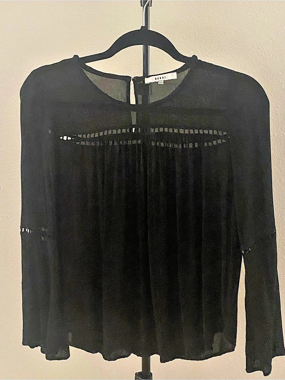 Ro&De Long Sleeve Blouse in Black Size Small Like New
